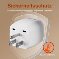Set Adaptor de Călătorie GRIFEMA EU-US Tip B - Adaptor de la Priză Europeană la Ștecăr American, 2 bucăți 5