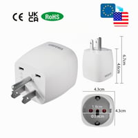 Set Adaptor de Călătorie GRIFEMA EU-US Tip B - Adaptor de la Priză Europeană la Ștecăr American, 2 bucăți 8