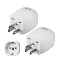 Set Adaptor de Călătorie GRIFEMA EU-US Tip B - Adaptor de la Priză Europeană la Ștecăr American, 2 bucăți 1