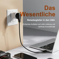 Set Adaptor de Călătorie GRIFEMA EU-US Tip B - Adaptor de la Priză Europeană la Ștecăr American, 2 bucăți 2