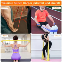 GRIFEMA GA5002 fitness gumiszalag készlet, 1,8 m, 4 erősségi szint - 4 db 6