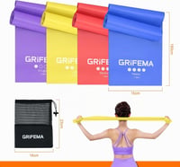 GRIFEMA GA5002 fitness gumiszalag készlet, 1,8 m, 4 erősségi szint - 4 db 2