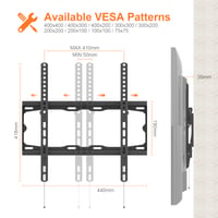 Suport TV de perete GRIFEMA GB1007-4 pentru televizoare de 26-65 inchi, înclinabil, VESA max. 400x400 mm, capacitate de încărcare 55 kg 3