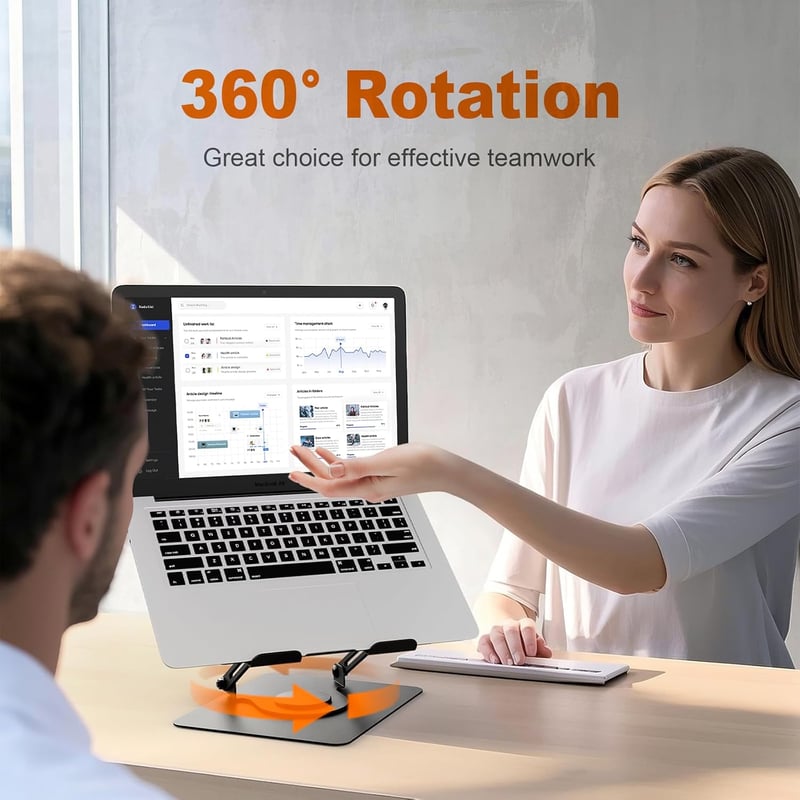 GRIFEMA GB1050 Magasságállítható Laptop Állvány 360° Forgatható Fekete - black