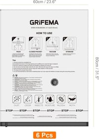 GRIFEMA GH83-6 Vákuumtáska 80x60cm 6db Ruha Ágynemű Tároláshoz 8