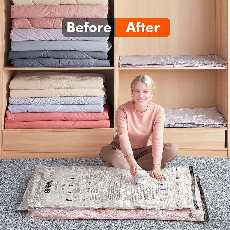 GRIFEMA GH83-6 Vákuumtáska 80x60cm 6db Ruha Ágynemű Tároláshoz
