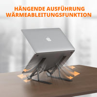 GRIFEMA Stolový stojan na notebook, 7-stupňový nastaviteľný hliníkový držiak na notebook s taškou, skladací ergonomický stojan na notebook pre 10-15,6-palcové zariadenia 6