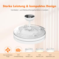 GRIFEMA Stropni ventilator sa svjetlom i daljinskim upravljačem, 30W DC motor, 107 cm, 6 brzina, kontinuirano podešavanje svjetline i temperature boje 3