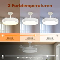 GRIFEMA Stropni ventilator sa svjetlom i daljinskim upravljačem, 30W DC motor, 107 cm, 6 brzina, kontinuirano podešavanje svjetline i temperature boje 5