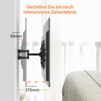 Suport TV de perete GRIFEMA pentru televizoare de 32-80 inchi, max. 60 kg, pivotant ±60°, înclinabil +8°/-12°, compatibil VESA, pentru televizoare plate și curbate, negru 3