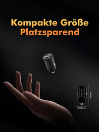 GRIFEMA USB-C nabíjačka do auta, 30W, rýchle nabíjanie PD a QC3.0, 12V adaptér do autozapaľovača 7