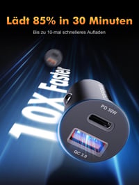 GRIFEMA USB-C nabíjačka do auta, 30W, rýchle nabíjanie PD a QC3.0, 12V adaptér do autozapaľovača 6