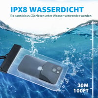 GRIFEMA Vodotesné puzdro na telefón IPX8, balenie 2 ks, ochranné puzdro na smartfón proti vode na potápanie a na pláž 6