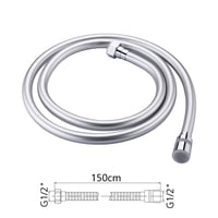 Furtun de duș GRIFEMA 1,5 m, furtun de duș flexibil din PVC 150 cm, anti-scurgere 2