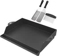 GriHero Öntöttvas Plancha Grill Lap 45x36 cm Teflonbevonattal Spatulával és Kaparóval 1