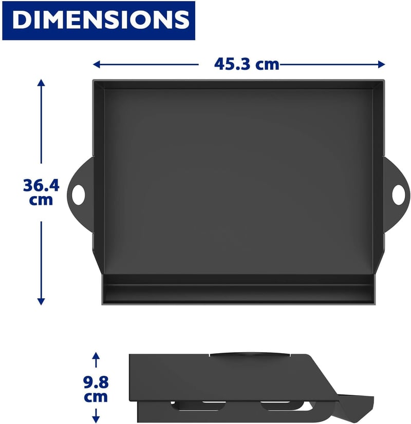 GriHero Öntöttvas Plancha Grill Lap 45x36 cm Teflonbevonattal Spatulával és Kaparóval