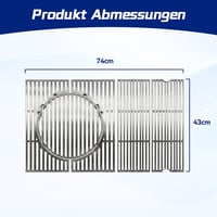 Sistem de grătar din oțel inoxidabil GriHero pentru grătar Enders Boston 4, accesorii rotunde detașabile, 43 x 74 cm, compatibil cu piatră pentru pizza și tavă de coacere 2