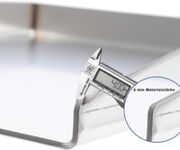 GriHero Rozsdamentes grill lap 40x30 cm 4 mm vastag univerzális plancha grill lapáttal és kaparóval gáz és faszenes grillhez 3