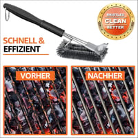 Grill Guard 34 cm rozsdamentes acél grillkefe és kaparó - Weber és gázgrill tisztítóeszköz 6