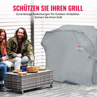Grillman Grill Takaró 132x66x109cm Vízálló Esővédő BBQ Fedél Szürke 2