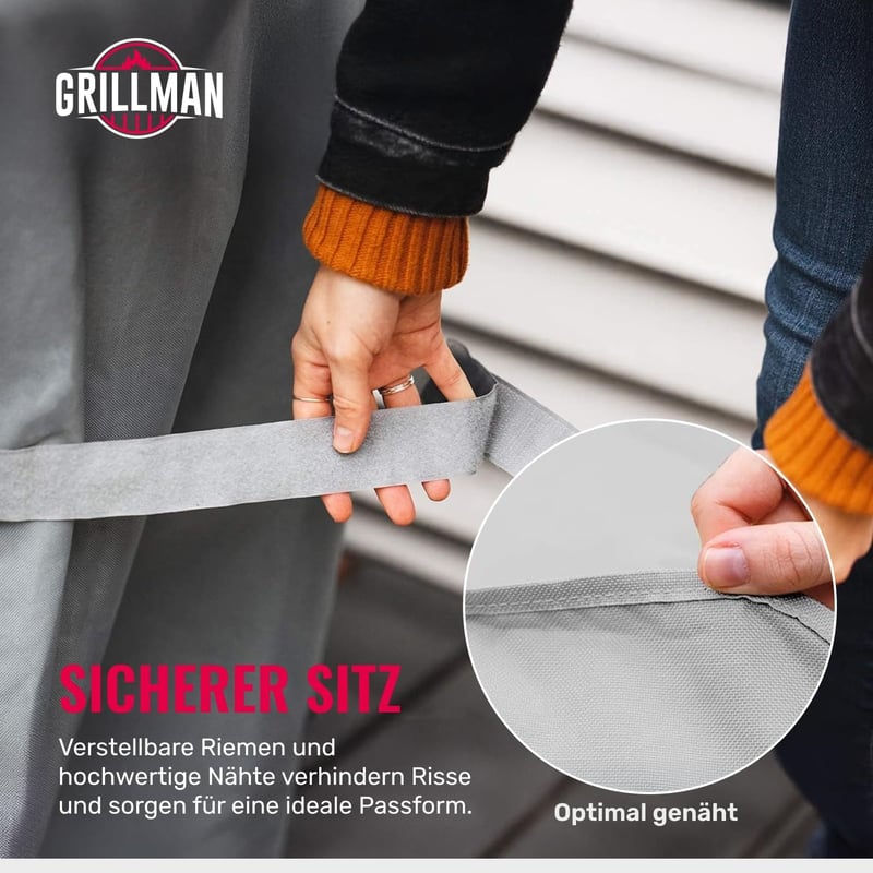 Grillman Grill Takaró 132x66x109cm Vízálló Esővédő BBQ Fedél Szürke