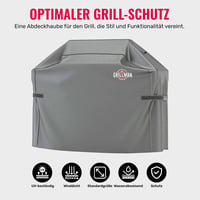 Grillman Grill Takaró 132x66x109cm Vízálló Esővédő BBQ Fedél Szürke 8