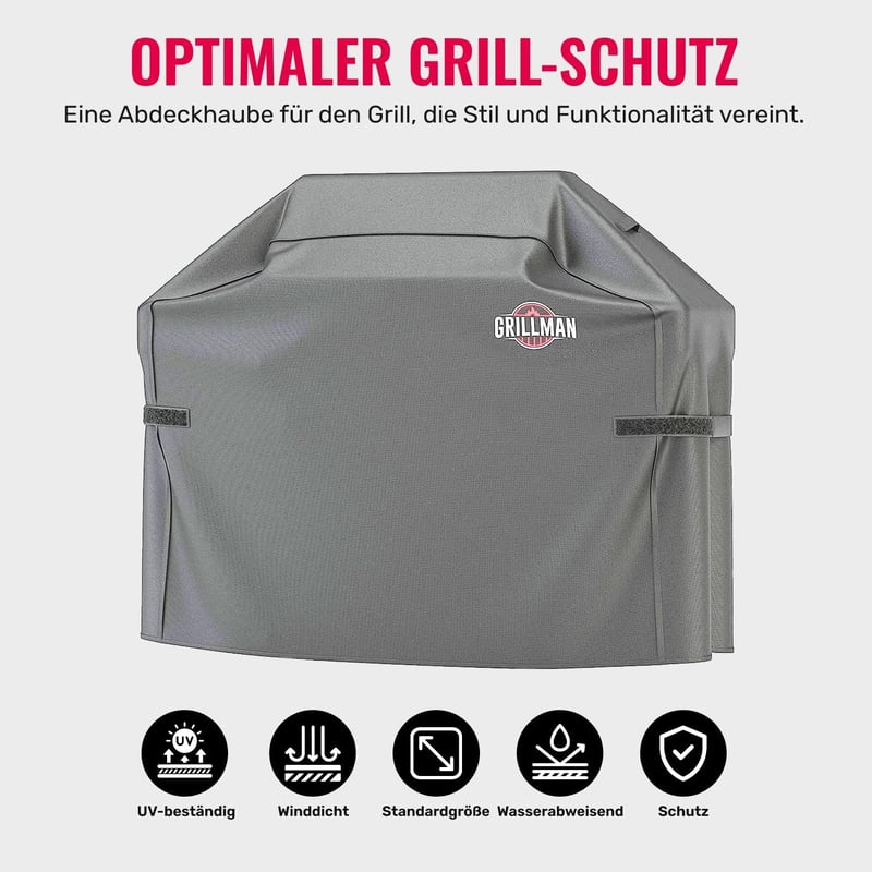 Grillman Grill Takaró 132x66x109cm Vízálló Esővédő BBQ Fedél Szürke