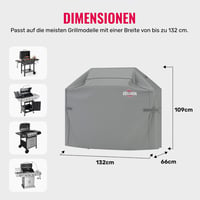 Grillman Grill Takaró 132x66x109cm Vízálló Esővédő BBQ Fedél Szürke 3