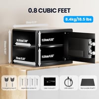 Grimtron Biometrikus Ujjlenyomat Széf - Csendes Módú Ékszertartó Páncélszekrény LED Kijelzővel - 0.78 cu. ft., Black 3