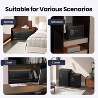 Grimtron Biometrikus Ujjlenyomat Széf - Csendes Módú Ékszertartó Páncélszekrény LED Kijelzővel - 0.78 cu. ft., Black 5