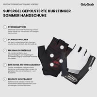 GripGrab SuperGel letné cyklistické rukavice veľkosť S - 6 mm výstelka DoctorGel, krátke prsty, gélové tlmenie nárazov, na cestnú a gravel cyklistiku 2