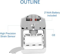 GRIPX Digitális Kézerő Mérő Dinamométer Szürke 90kg Kapacitás Elektronikus Markolat Erősség Teszter Fitness Edzés 4