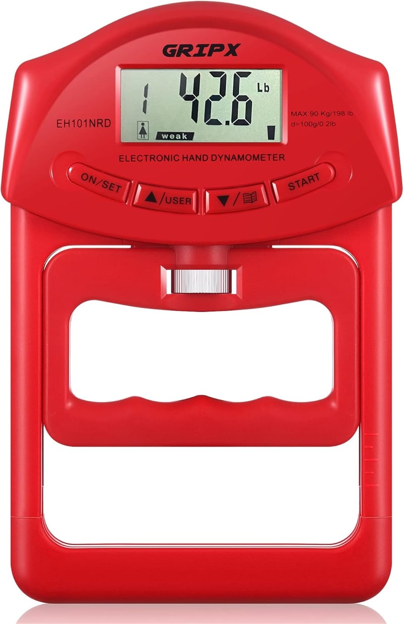 GRIPX Digitális Kézierő Mérő 90 kg Kapacitás Automata Detektálás