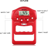 GRIPX Digitális Kézierő Mérő 90 kg Kapacitás Automata Detektálás 3