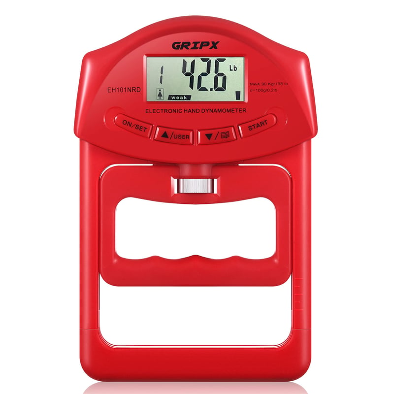 GRIPX EH101NRD digitalni mjerač snage stiska 90 kg - crveni