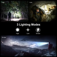 Lanternă frontală LED Gritin, pachet de 2 bucăți, pe baterii, rezistentă la apă, pentru drumeții și camping în aer liber 3