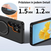 Gritup Samsung Galaxy S25 Ultra MagSafe tok - dupla rétegű, kitámasztóval, fekete 6