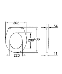 Capac WC GROHE Bau Ceramic cu închidere lentă, alb alpin, 39493000 2