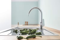 Baterie de bucătărie monocomandă GROHE BauEdge, 332 mm, crom, pivotare 360°, cartuș ceramic 28 mm, racord 3/8 inch, 31367001 4