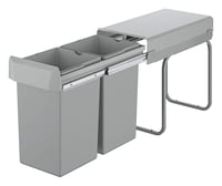 Sistem de sortare a deșeurilor de bucătărie GROHE Blue 40855000, 2x15L, compartiment dublu, montare pe bază, pentru ușă de 30 cm, gri 6