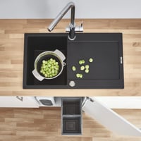 Sistem de sortare a deșeurilor de bucătărie GROHE Blue 40855000, 2x15L, compartiment dublu, montare pe bază, pentru ușă de 30 cm, gri 7