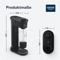 Grohe Blue Fizz 31943K00 set za gaziranu vodu – 3 razine gaziranja, bez CO2 boce, boca od 0,85 L + prašak za čišćenje, crna 6