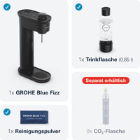 Grohe Blue Fizz 31943K00 set za gaziranu vodu – 3 razine gaziranja, bez CO2 boce, boca od 0,85 L + prašak za čišćenje, crna 7