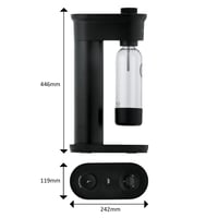 Výrobník sódy GROHE Blue Fizz Advanced čierny, s indikátorom hladiny CO2, 3 úrovňami sýtenia, 850 ml fľašou bez obsahu BPA, nabíjaním cez USB-C, 31947K00 8