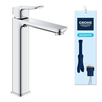 GROHE Dice 1018920000 magasított mosdócsap vízmegtakarító, 27 cm, felugró lefolyóval, 3 az 1-ben szerszámmal, egyszerű telepítés, króm 1