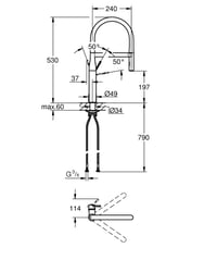 Kuchynská batéria GROHE Essence 30294000 s 2 typmi prúdu, vyťahovacou sprškou, magnetickým dokovaním, otočná o 360°, chróm 2