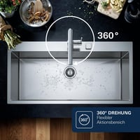 Kuchynská batéria GROHE Essence 30294000 s 2 typmi prúdu, vyťahovacou sprškou, magnetickým dokovaním, otočná o 360°, chróm 7