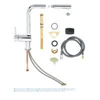 GROHE Minta 30274000 Kuchynská batéria s vyťahovacou spŕškou, s prepínaním 2 druhov prúdov, výpusť v tvare L, jednootvorová montáž, chróm 4