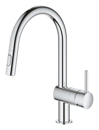 Baterie de bucătărie GROHE Minta cu duș extractibil dual, pivotare 360°, 2 tipuri de jet, crom, 32321002 6