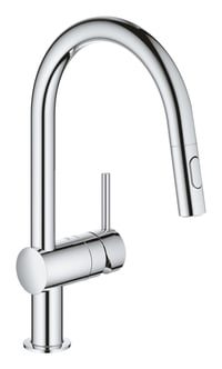Baterie de bucătărie GROHE Minta cu duș extractibil dual, pivotare 360°, 2 tipuri de jet, crom, 32321002 1